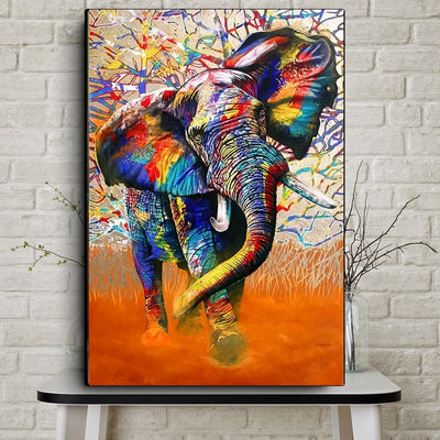 Tableau reproduction elephant moderne