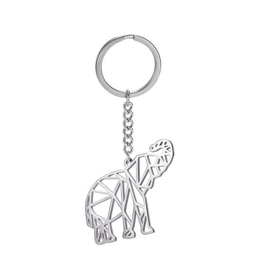 Porte-cle elephant geometrique