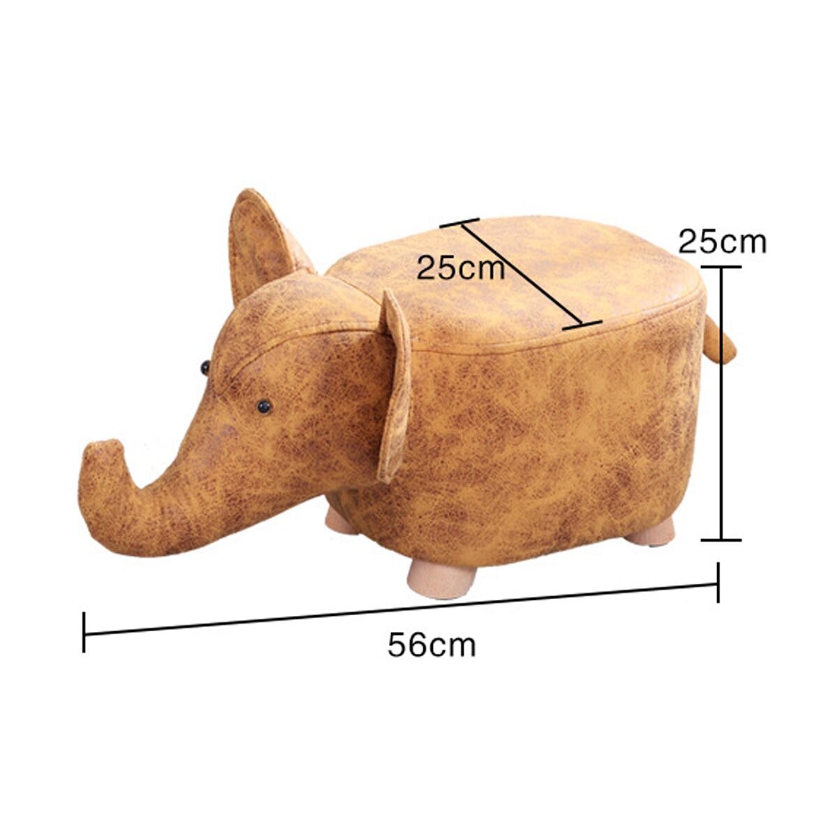 Dimensions du pouf elephant trompe en l'air