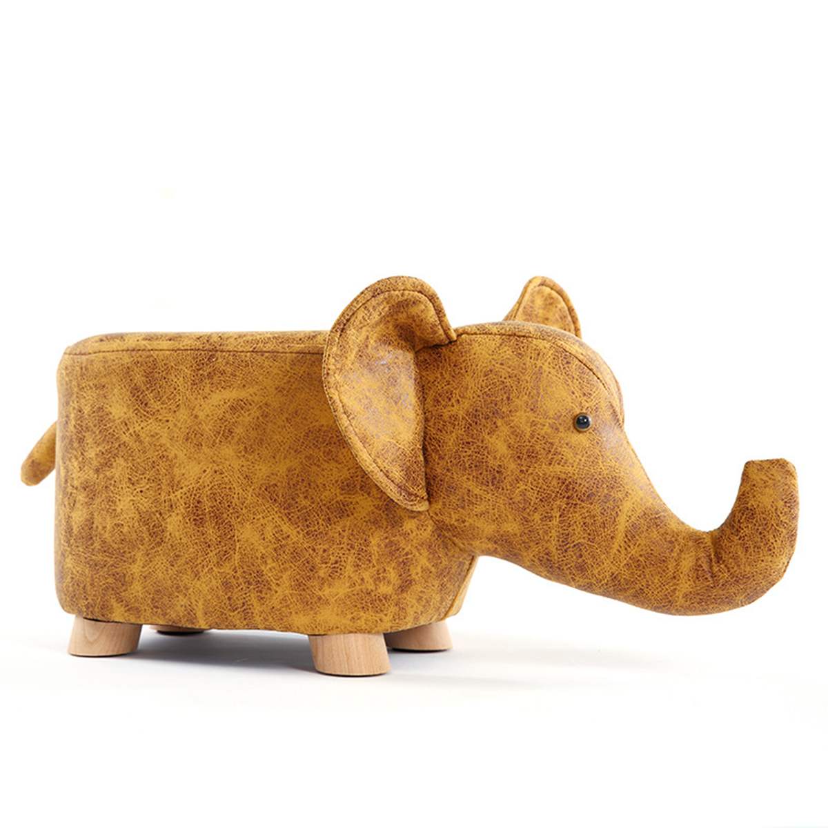 Pouf elephant trompe en l'air couleur marron