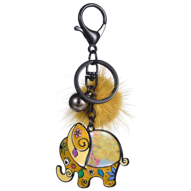 Porte-cle elephant tendance, variante jaune mars