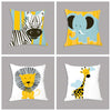 Housse de coussin girafe cartoon, gamme enfants de la savane
