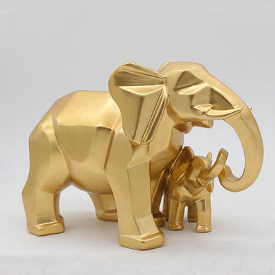 Statues elephants variante couleur doree