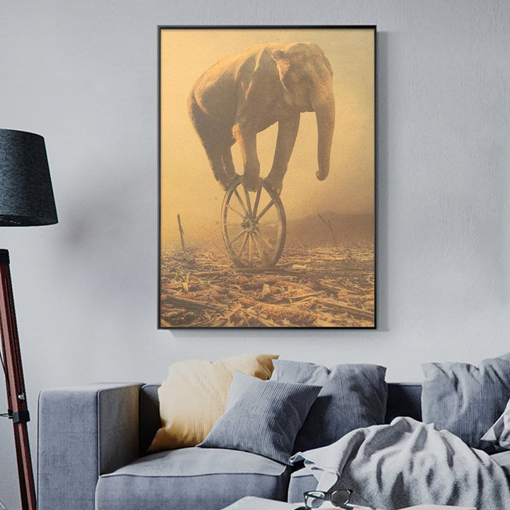 Affiche elephant vintage