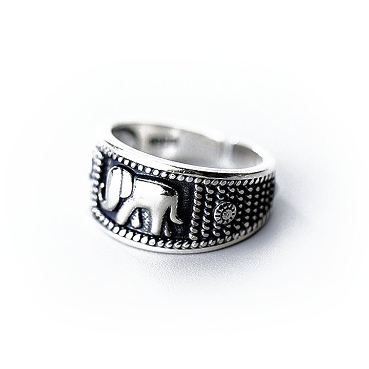 Bague ethnique elephant metal