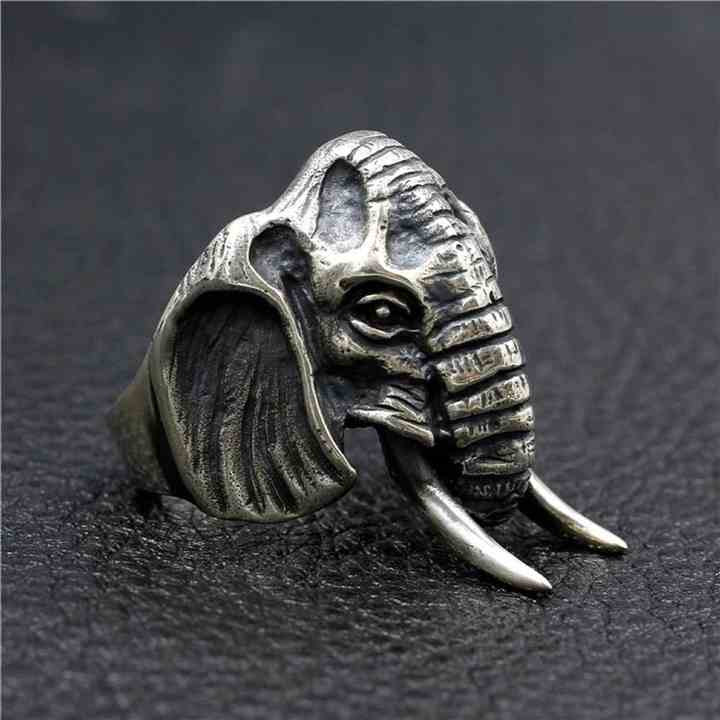 Bague tête d'éléphant inox