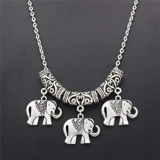 Collier elephant sautoir de style antique