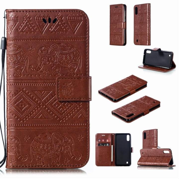 Etui de protection Huawei elephant mandala marron sous toutes les coutures