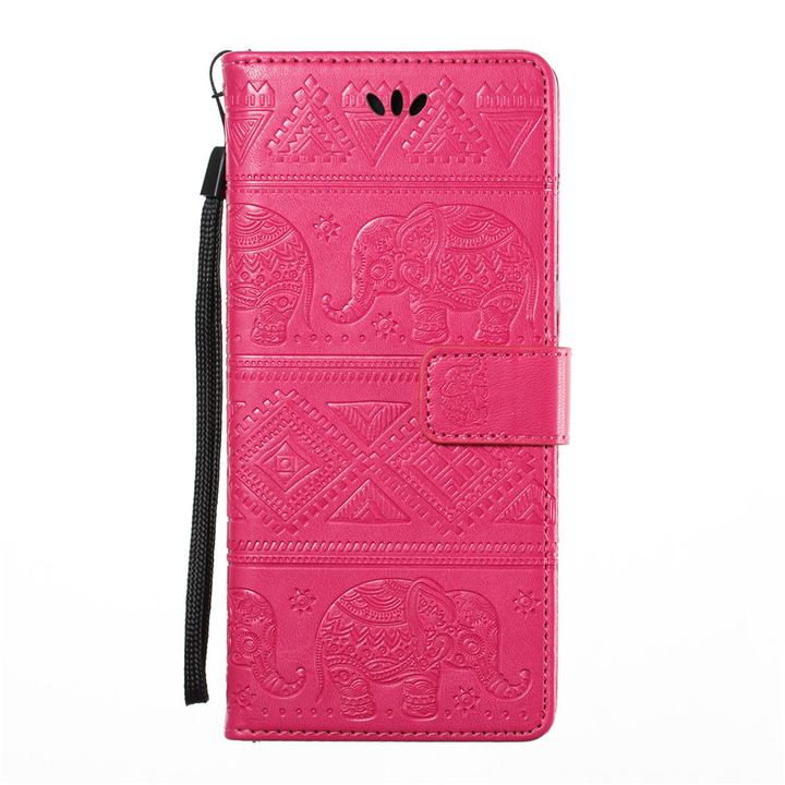 Etui de protection Samsung elephant mandala rose vif