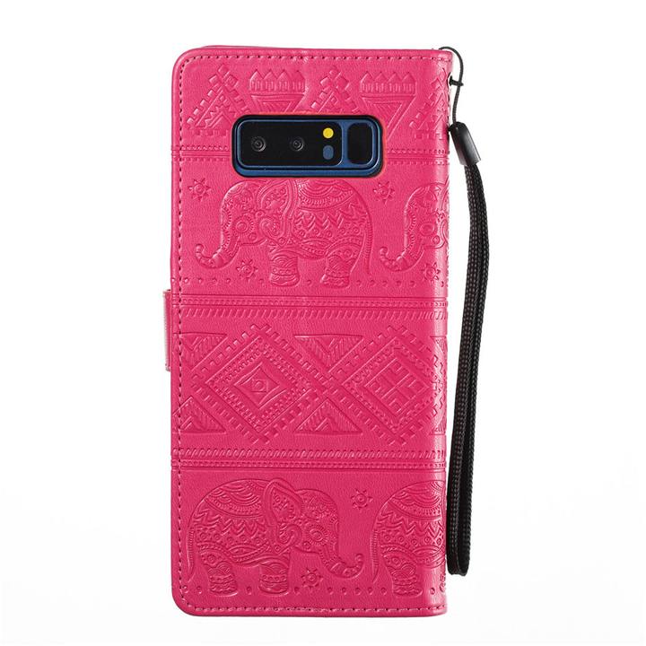 Etui de protection Samsung elephant mandala rose vue arriere