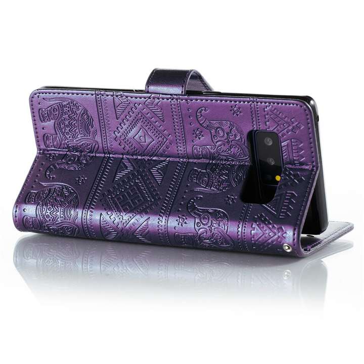 Etui de protection telephone Samsung elephant mandala mauve