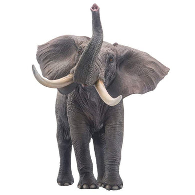 Figurine éléphant d'Afrique debout en PVC rigide