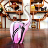 Figurine elephant en verre, variante rose