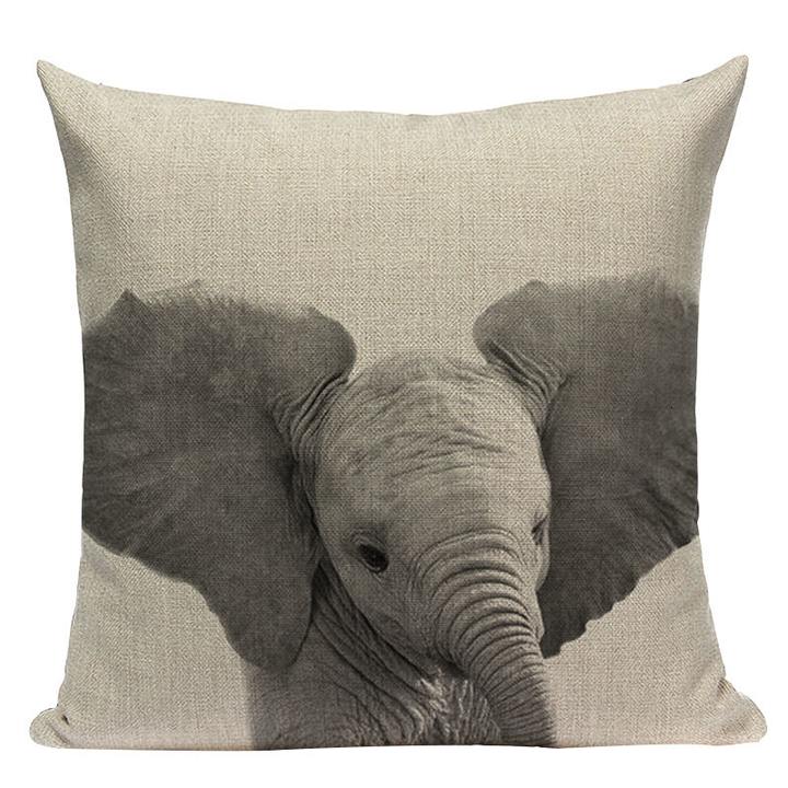 Housse de coussin photo elephanteau