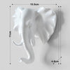 Dimensions de la patère tête d'éléphant teinte blanc brillant