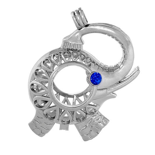 Pendentif éléphant avec réceptacle pour perles