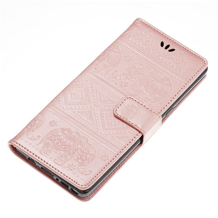 Etui smartphone Samsung elephant mandala couleur or rose