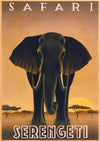 Poster vintage elephant Safari Serengeti