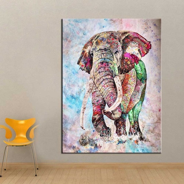 Peinture elephant couleur digne d'un musee