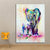 Tableau peinture acrylique elephante et son elephanteau