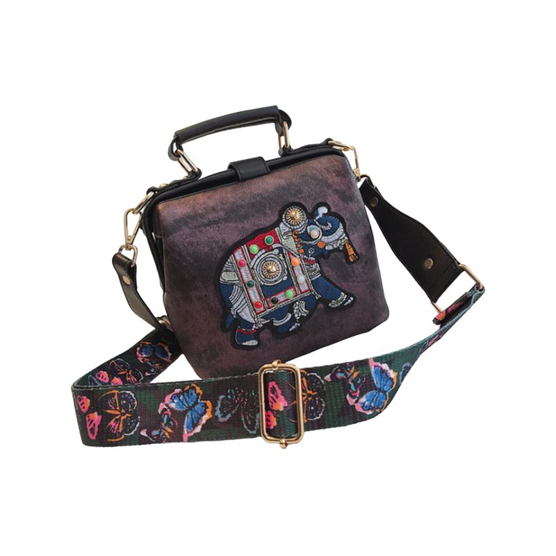 Sac a main satchel motif elephant brode