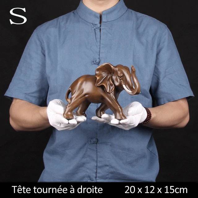 Statue elephant, taille small, tete vers la droite