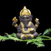 Statue éléphant Inde Dieu Ganesha en faïence, vue de face