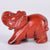 Statuette éléphant jaspe rouge, la pierre de la crucifixion (groupe des Quartz microcristallins)