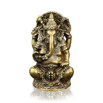 Statuette Ganesh sculptée en laiton