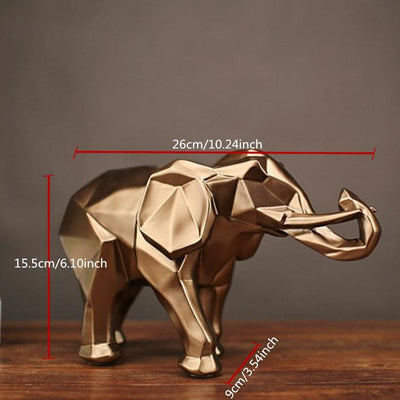 Statue elephant formes géométriques, dimensions