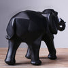 Vue arrière de la statue éléphant polygonal, version noire