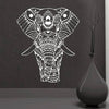 Sticker elephant mandala blanc
