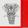Sticker elephant mandala noir