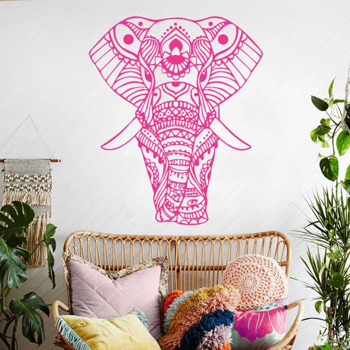 Sticker elephant mandala rose