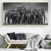 Tableau elephant grand format au-dessus d'un canape