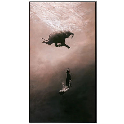 toile photo elephant qui nage