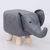 Tabouret elephant en cuir synthetique, couleur gris fonce