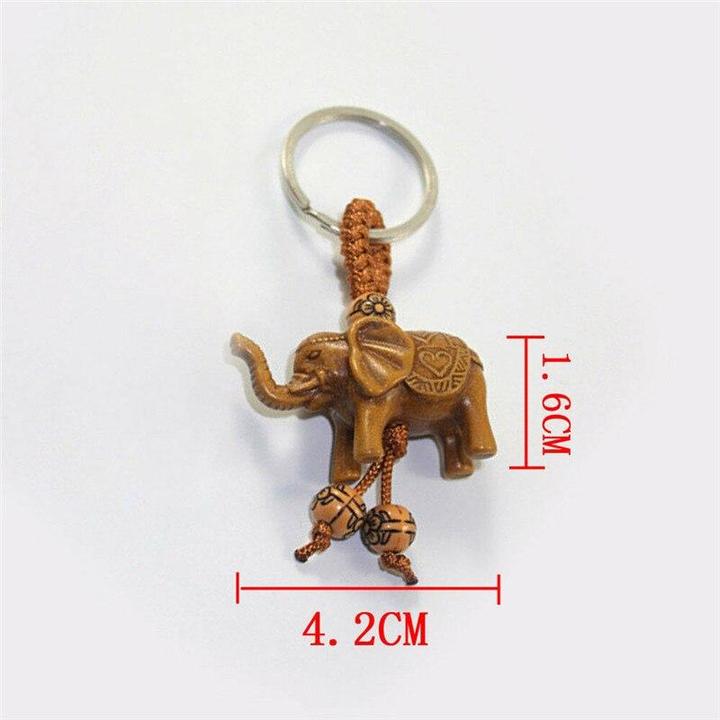 Dimensions du porte-clef elephant bois