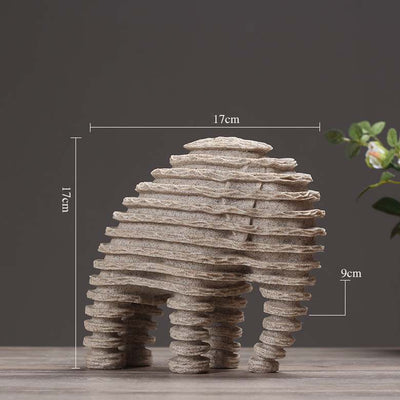 Dimensions statue éléphant post-moderne en grès