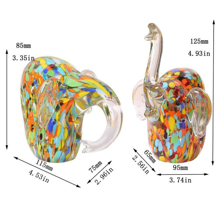 Dimensions des statues elephant cristal