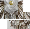 Détails tête d'éléphant étagère murale or