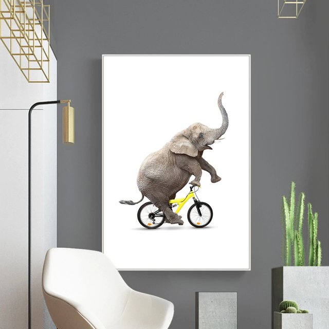 Tableau elephant velo